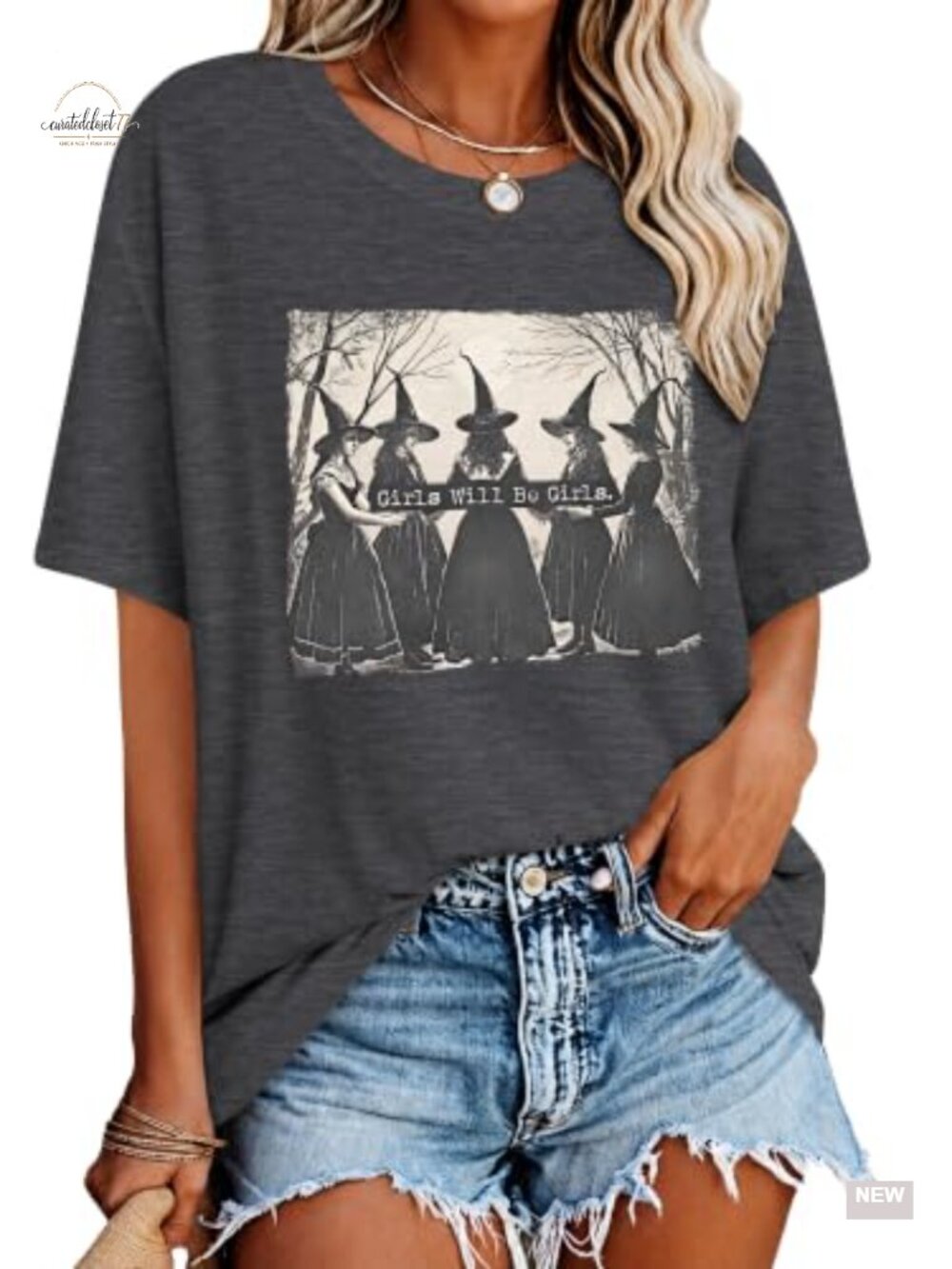 Oversized Funny Halloween Graphic Tee for Women Spooky Season Pumpkin Casual Top